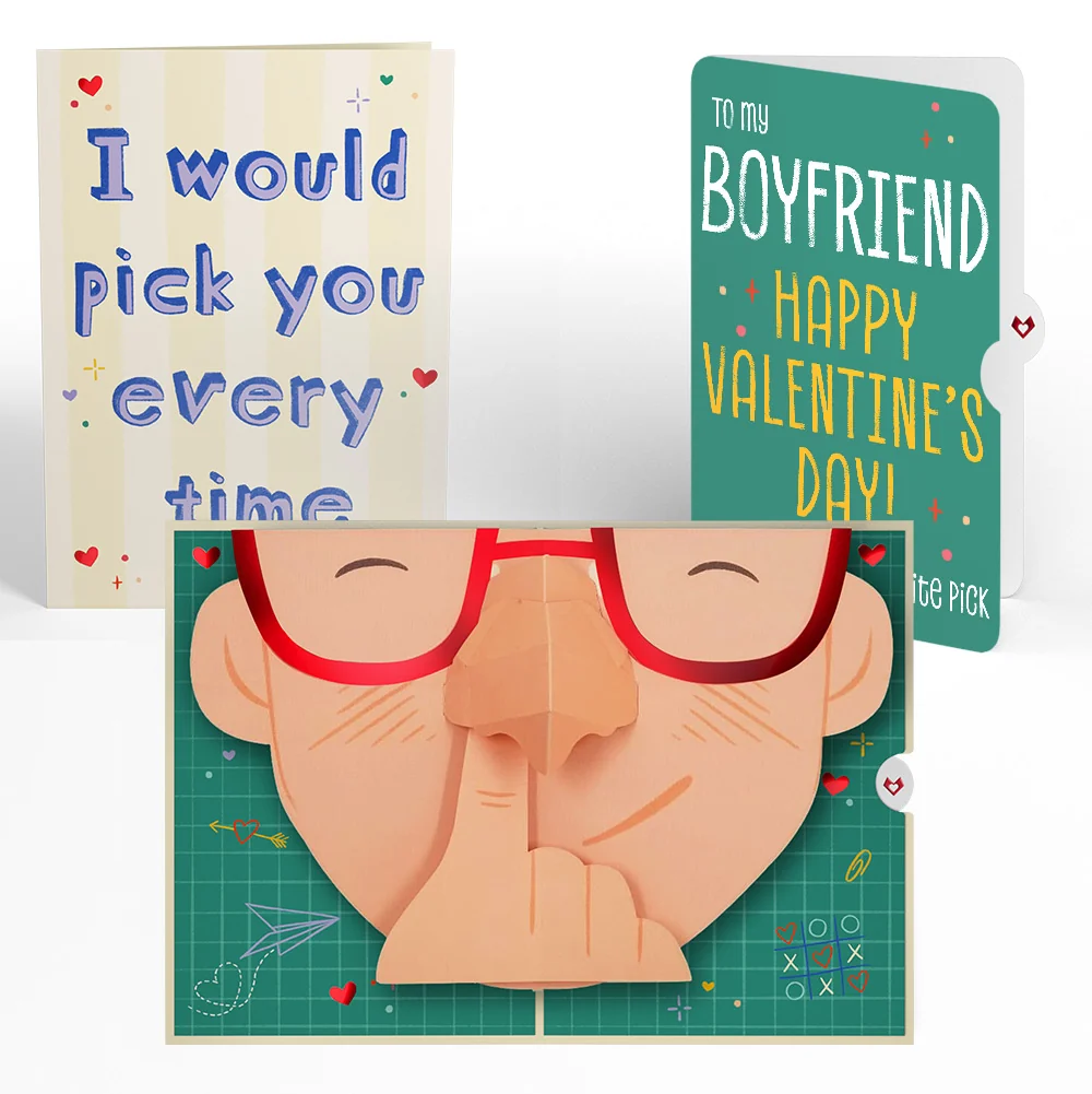 Lovepop Pick You Every Time Valentine Pop-Up Card and Sentiment Set for Boyfriend Glass
