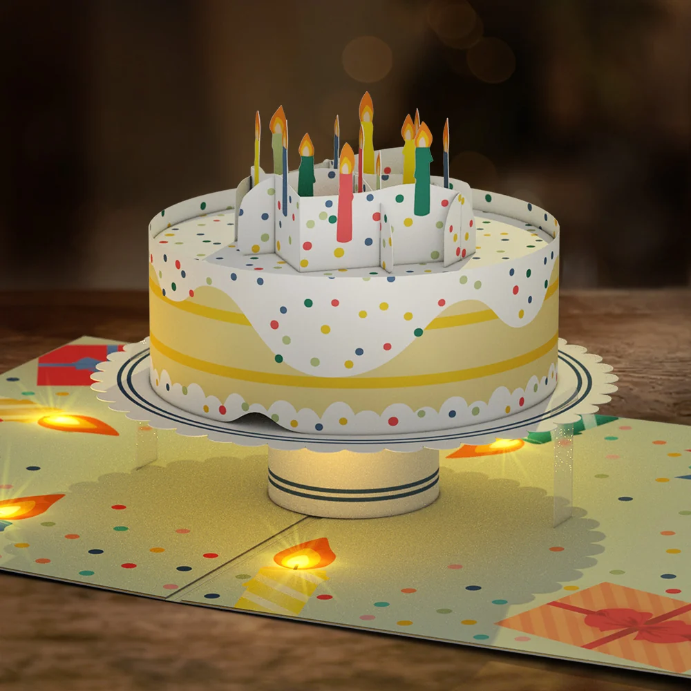 Lovepop Happy Birthday Confetti Cake Music and Lights Pop-Up Card - Image 2