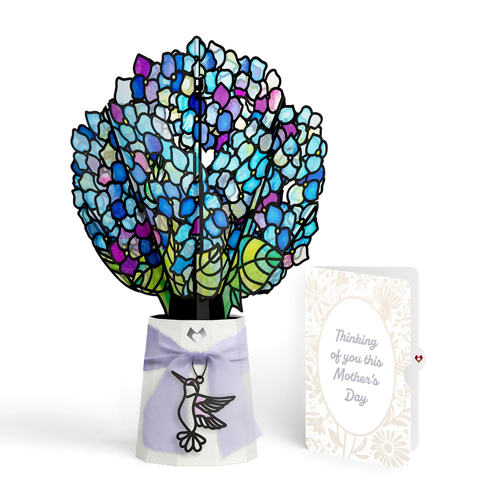 Lovepop Sunlit Hydrangeas Mother’s Day Suncatcher Bouquet and Sentiment Set for Mom Glass