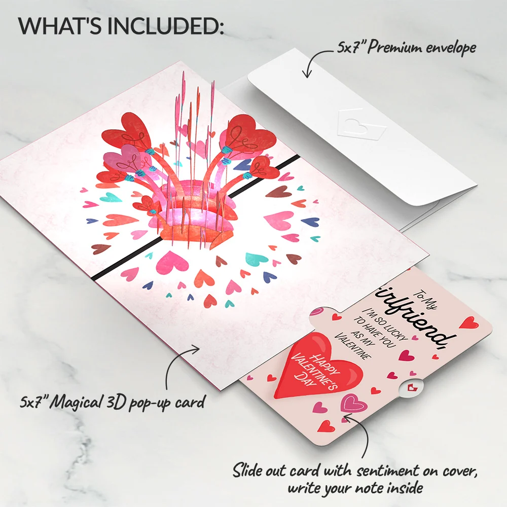 Lovepop You Light Up My Life Valentine Light-Up Pop-Up Card and Sentiment Set for Girlfriend - Image 2