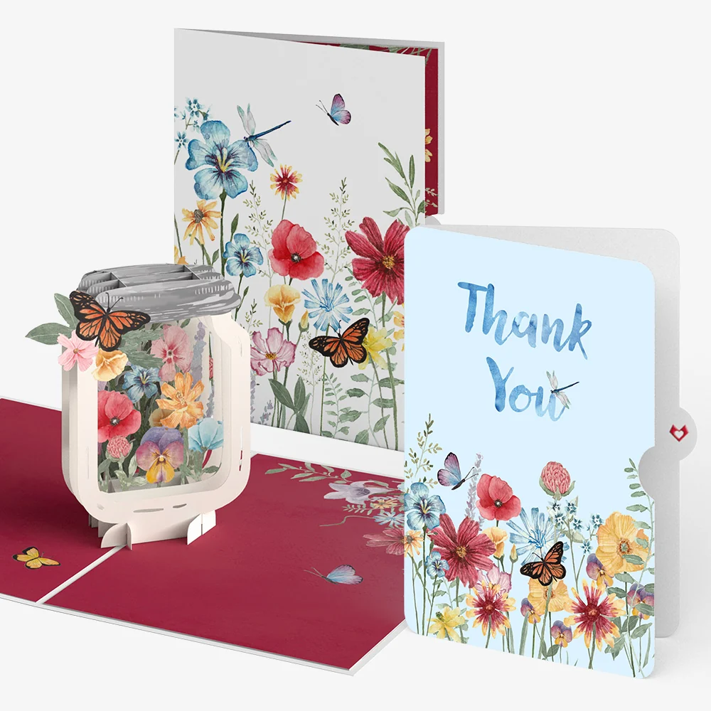 Lovepop Wild Flowers Jar Thank You Pop-Up Card and Sentiment Set
