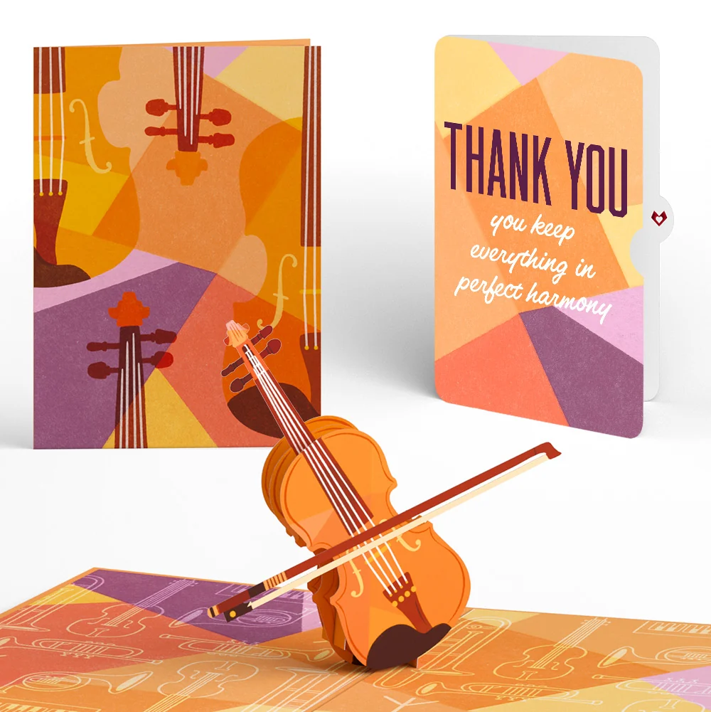 Lovepop Violin Thank You Pop-Up Card and Sentiment Set