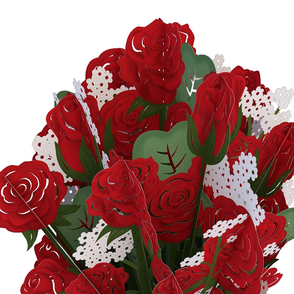 Lovepop Red Rose Valentine Grand Bouquet and Sentiment Set for Wife Vase - Image 3