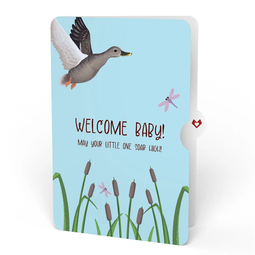Lovepop Pondside Mallard Ducks New Baby Pop-Up Card and Sentiment Set - Image 4