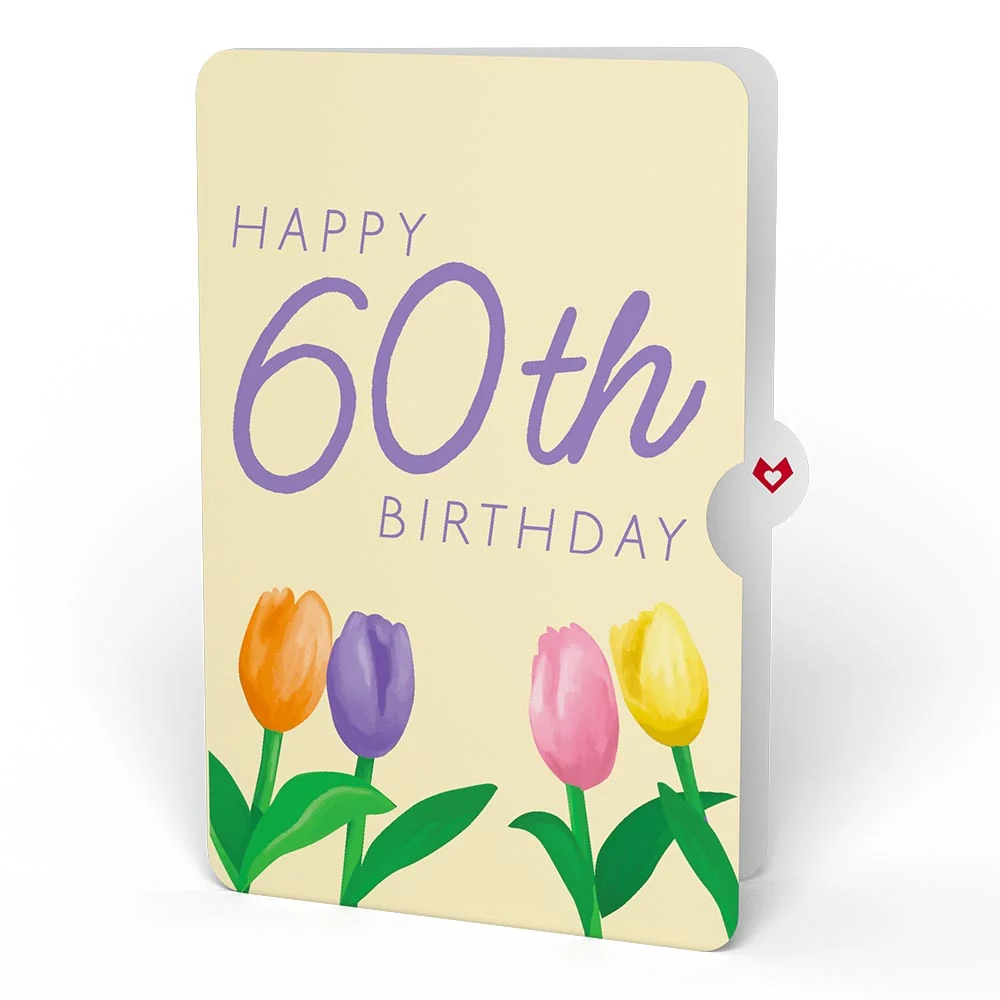 Lovepop Tulips 60th Birthday Pop-Up Card and Sentiment Set Vase - Image 4