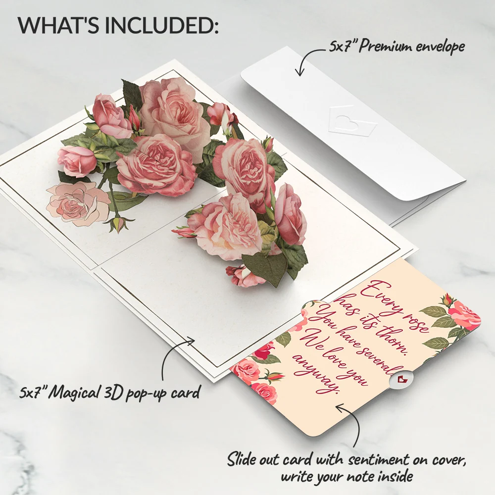Lovepop Roses in Bloom Birthday Pop-Up Card and Several Thorns Sentiment Set - Image 2