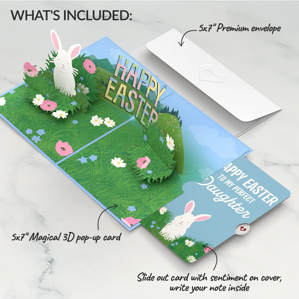 Lovepop Happy Easter Spring Meadow Pop-Up Card and Sentiment Set for Daughter - Image 2