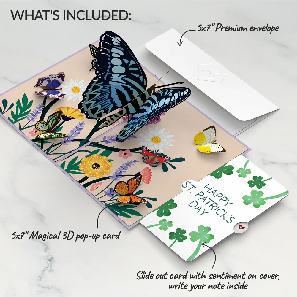 Lovepop Garden Butterflies St. Patrick’s Day Pop-Up Card and Sentiment Set - Image 2