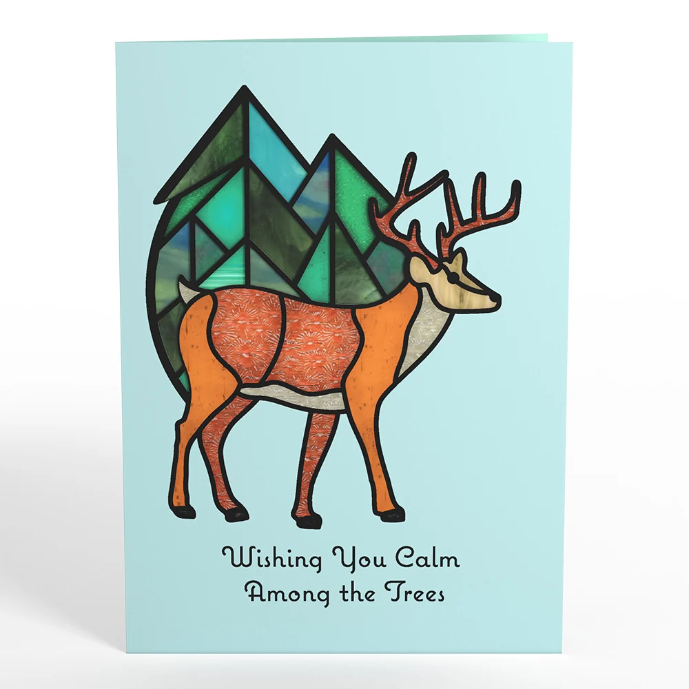 Lovepop Calm Among the Trees Elk Suncatcher Card - Image 5