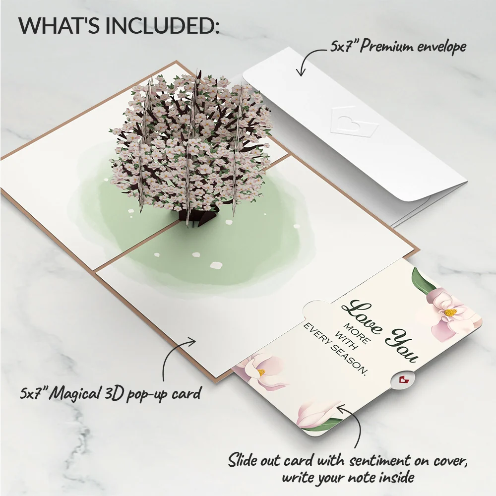 Lovepop Pink Magnolia Tree Love Pop-Up Card and Sentiment Set - Image 2