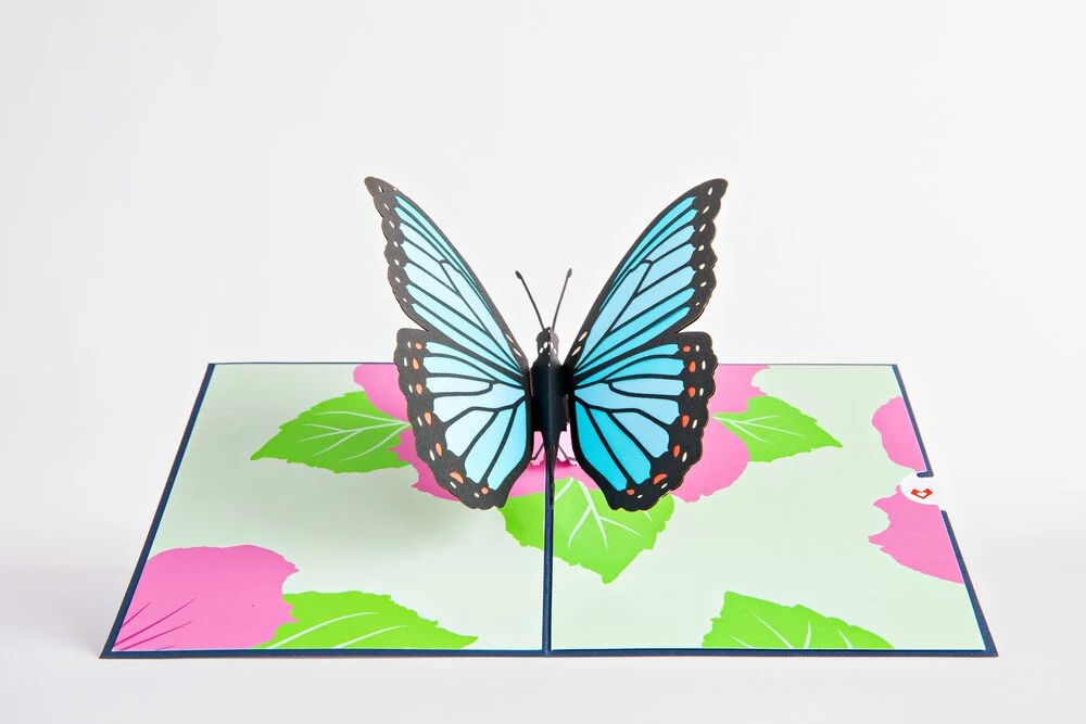 Lovepop Tulip & Blue Morpho Butterfly Bundle Vase - Image 2