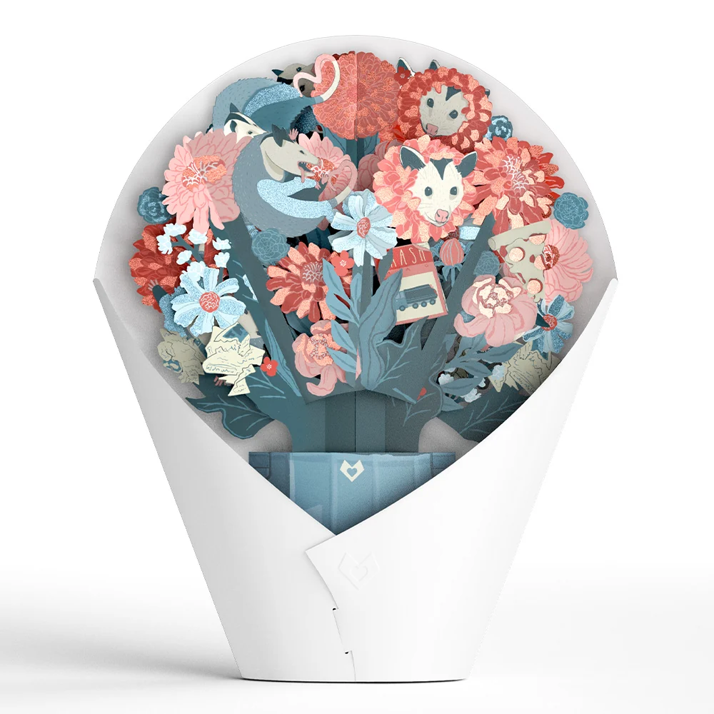 Lovepop Awe-ssum Possum Birthday Pop-Up Card & Glitter Bouquet Bundle - Image 7