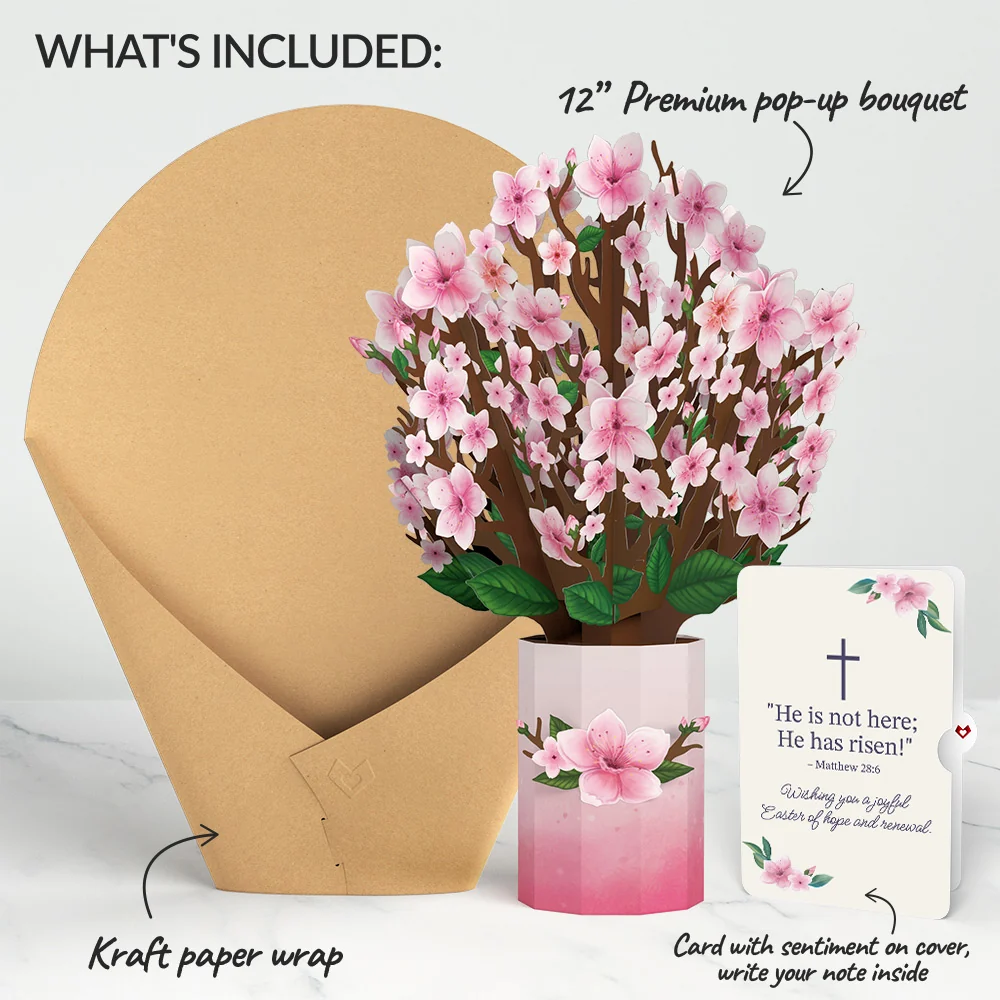 Lovepop Cherry Blossom Easter Bouquet and Sentiment Set Vase - Image 2