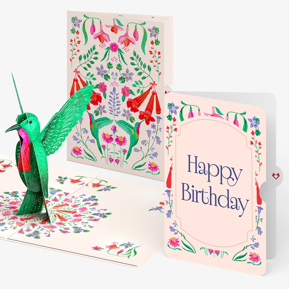 Lovepop Whimsical Hummingbird Birthday Pop-Up Card and Sentiment Set