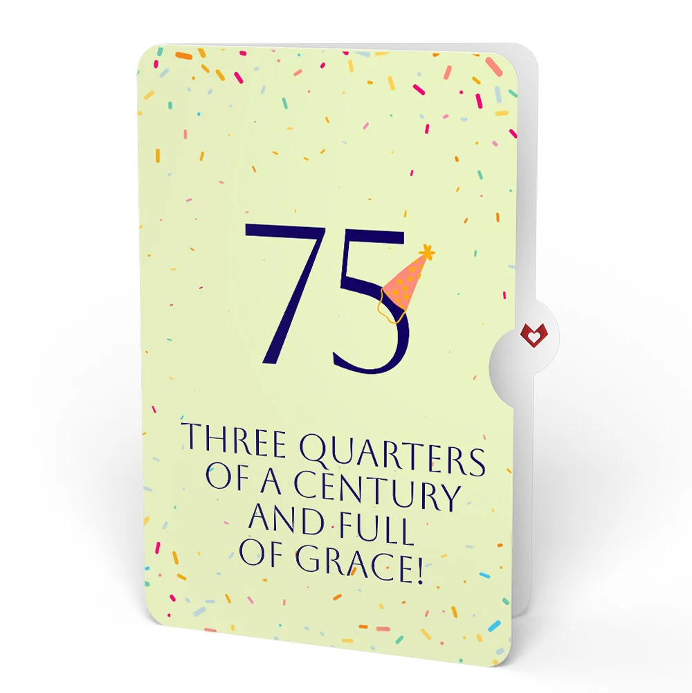 Lovepop Happy 75th Birthday Confetti Cake Music and Lights Pop-Up Card and Party Hat Sentiment Set Candle - Image 4