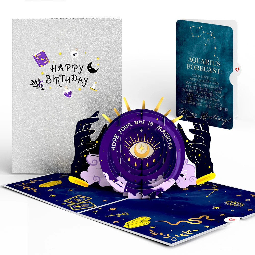 Lovepop Magical Birthday Pop-Up Card and Aquarius Zodiac Sentiment Set