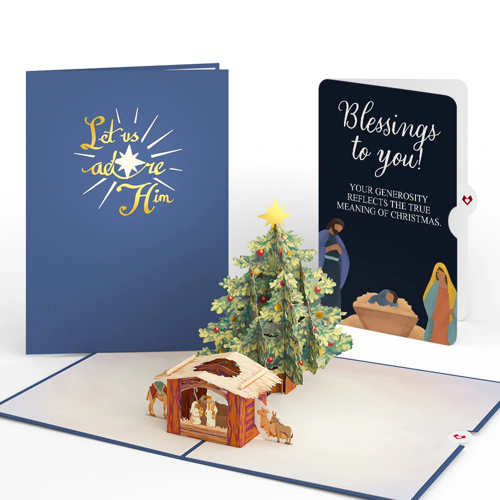 Lovepop Nativity Christmas Tree Pop-Up Card and Blessings Sentiment Set