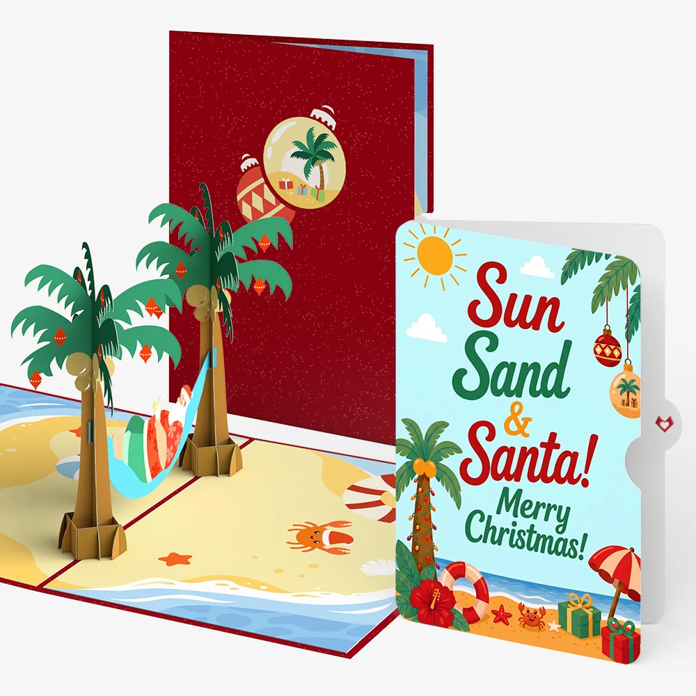 Lovepop Beach Santa Christmas Pop-Up Card and Sentiment Set