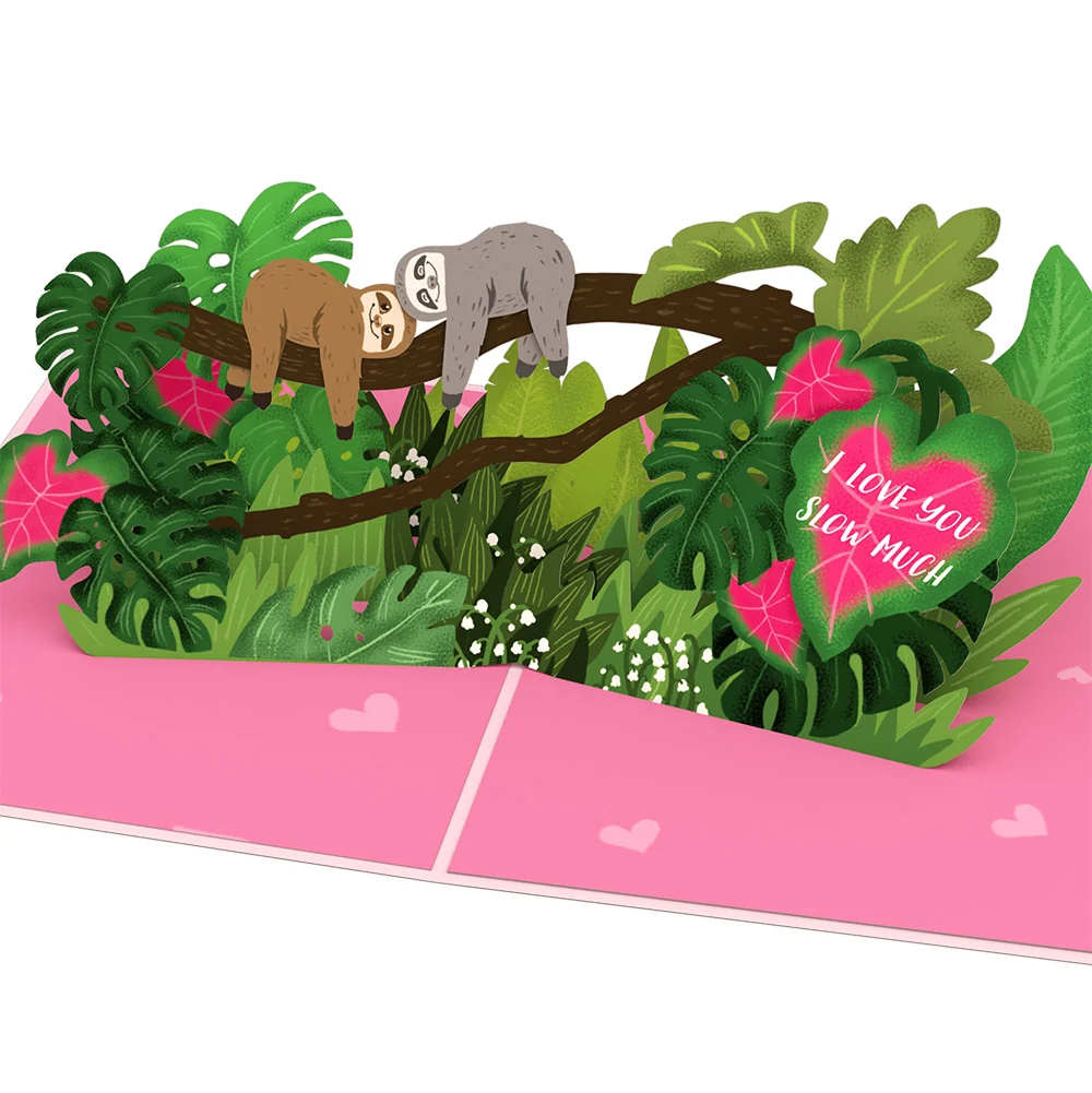 Lovepop I Love You Sloths Pop-Up Card and Full of Hearts Valentine Sentiment Set for Daughter Cream - Image 3