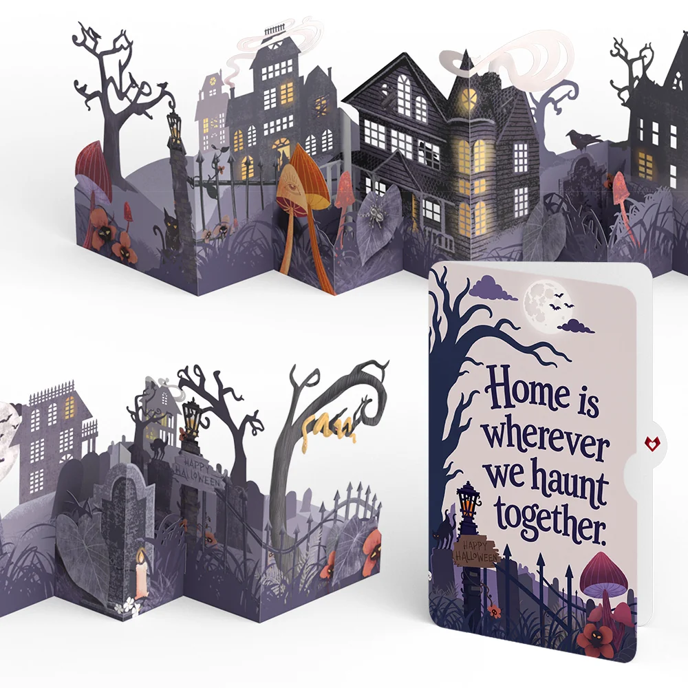 Lovepop Enchantingly Eerie Halloween Village Loooooong Card (Expands to 2 feet) and Sentiment Set