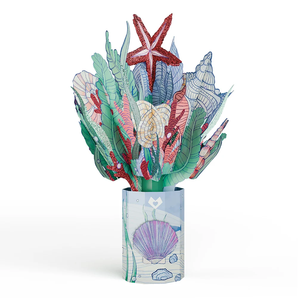 Lovepop Coastal Treasure Pop-Up Card & Glitter Bouquet Bundle - Image 4