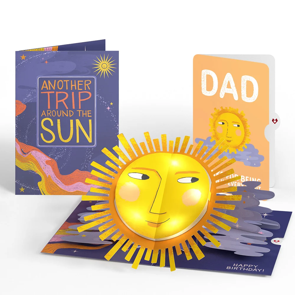 Lovepop Another Trip Around the Sun Birthday Light-Up Pop-Up Card and Sentiment Set for Dad