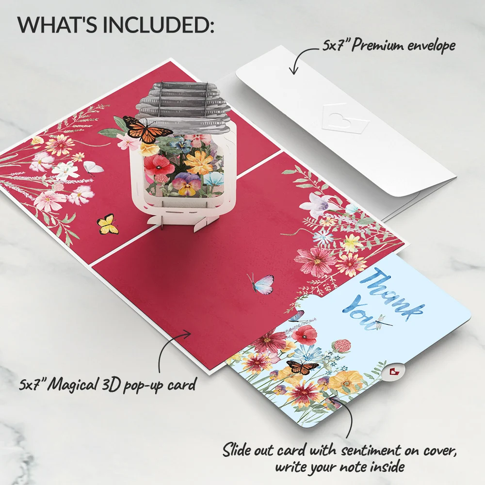 Lovepop Wild Flowers Jar Thank You Pop-Up Card and Sentiment Set - Image 2