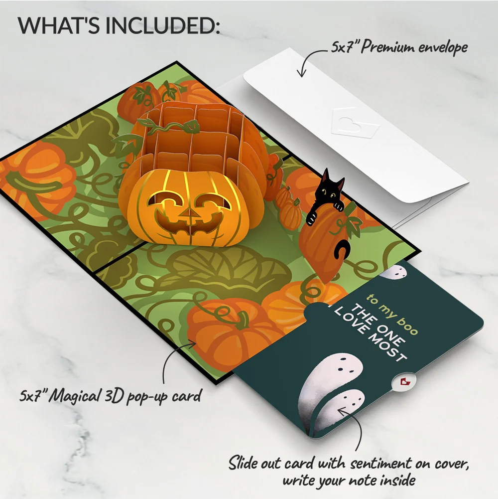 Lovepop Happy Halloween Pumpkin Pop-Up Card and Sentiment Set - Image 2