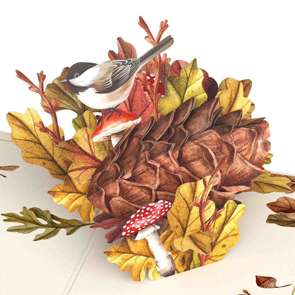 Lovepop Fall Forest Floor Congratulations Pop-Up Card and Sentiment Set Cream - Image 3