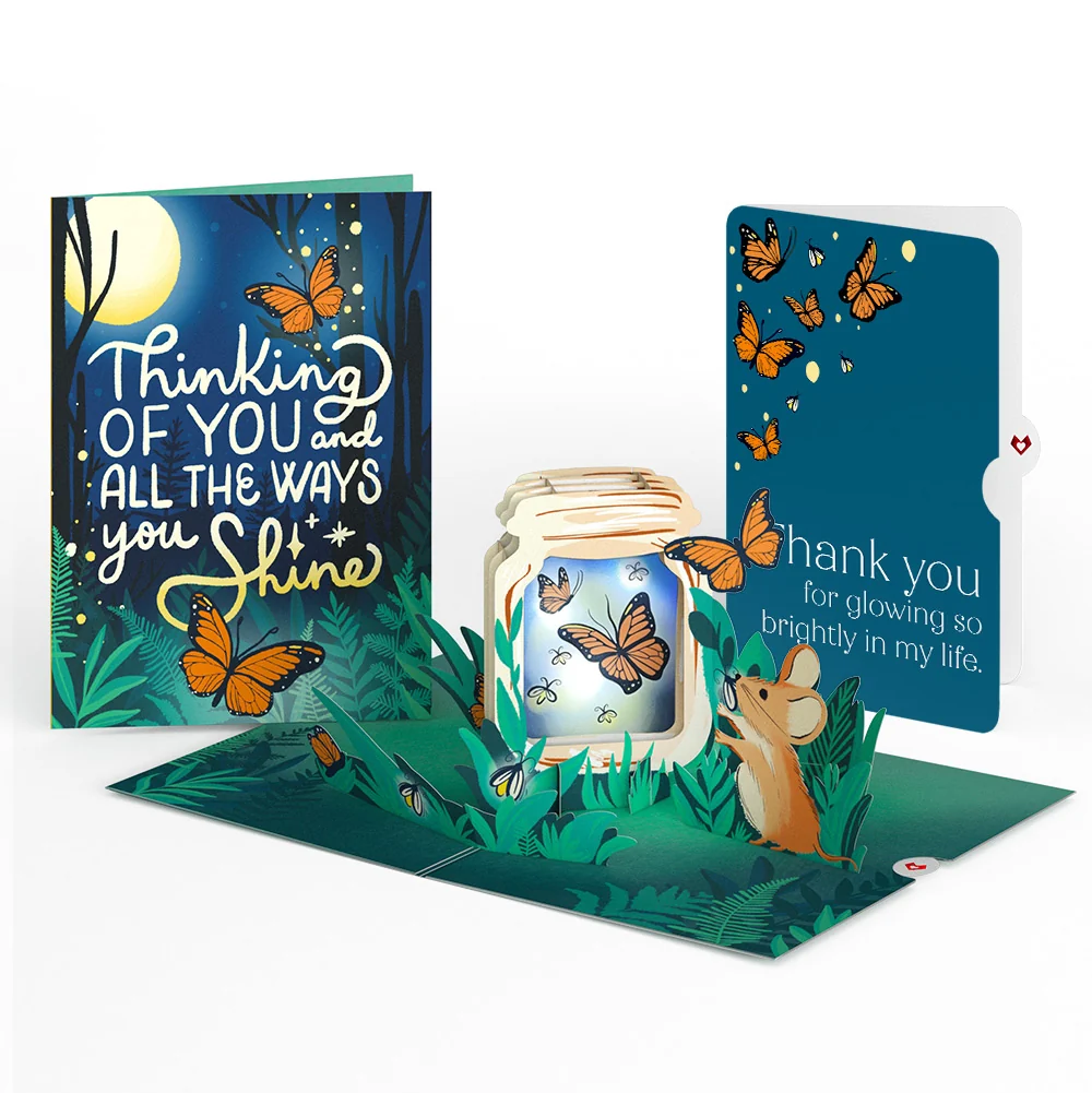 Lovepop Thinking of You Butterfly Jar Thank You Light-Up Pop-Up Card and Sentiment Set