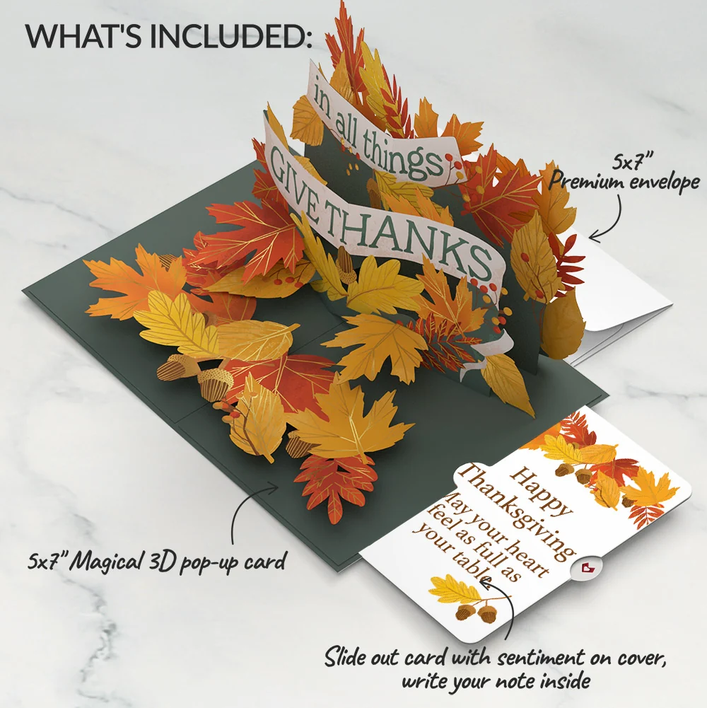 Lovepop In All Things, Give Thanks Thanksgiving Pop-Up Card and Sentiment Set - Image 2