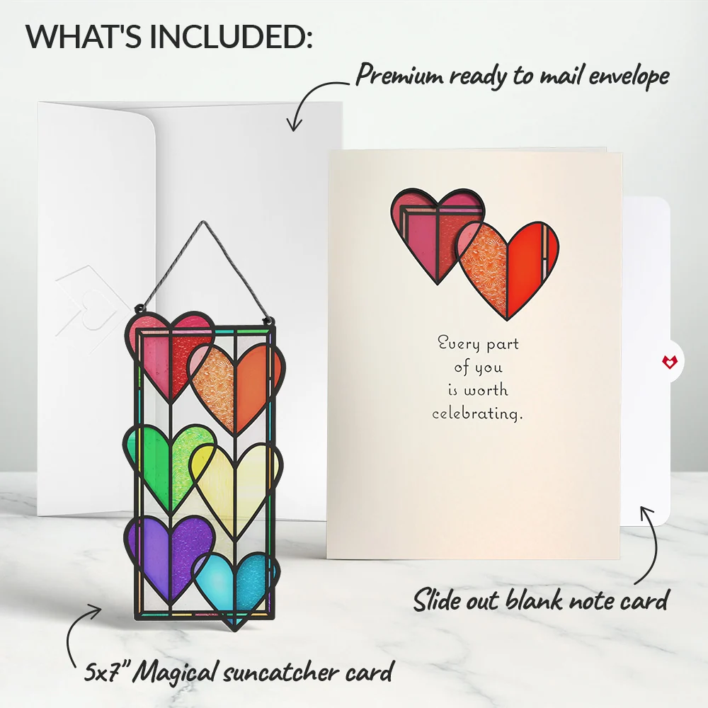 Lovepop Rainbow Hearts Suncatcher Card - Image 6