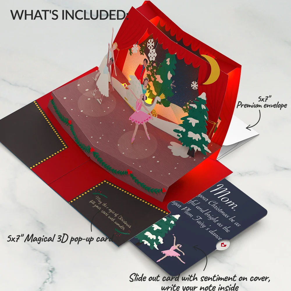 Lovepop The Nutcracker Christmas Magic Music and Lights Pop-Up Card and Sentiment Set for Mom - Image 2