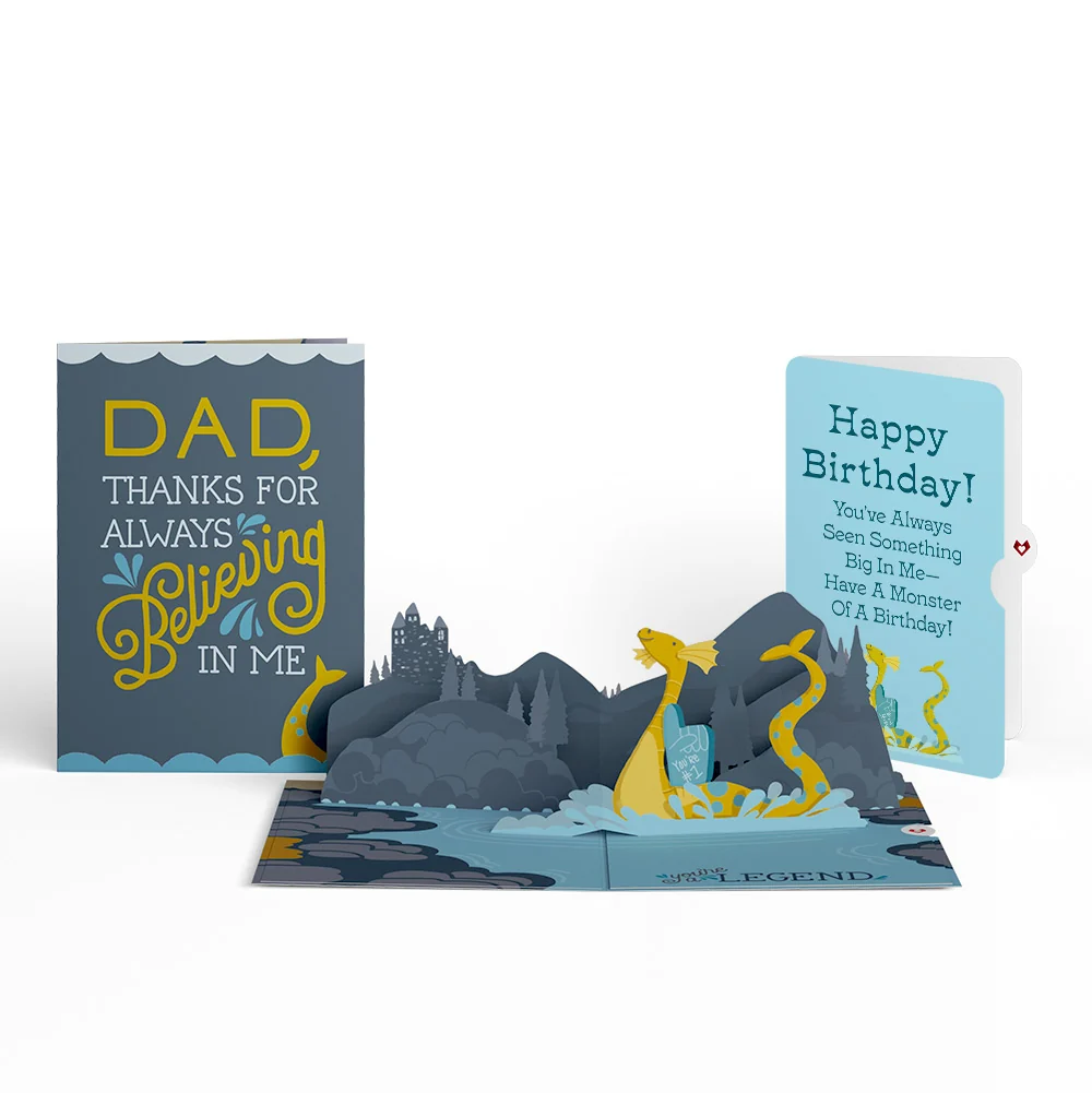 Lovepop Dad You're a Legend Loch Ness Monster Birthday Pop-Up Card and Sentiment Set