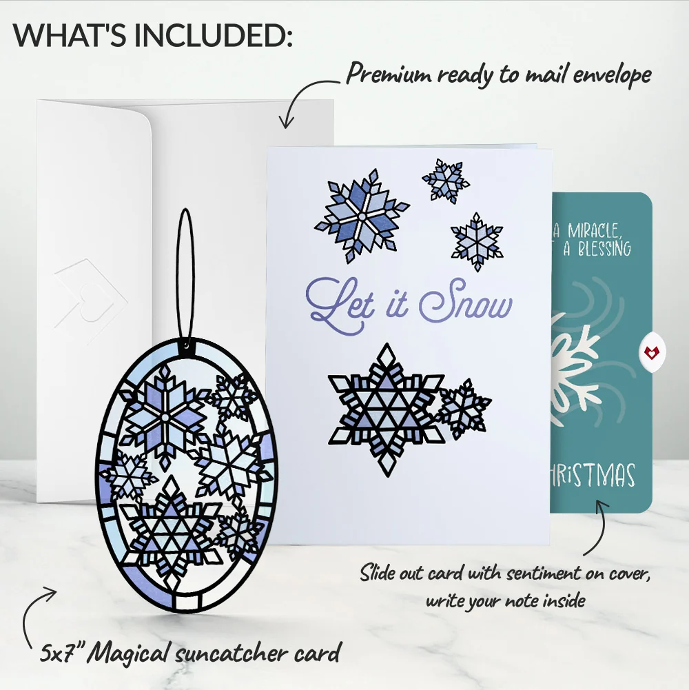 Lovepop Let It Snow Snowflakes Christmas Suncatcher Card and Sentiment Set - Image 2