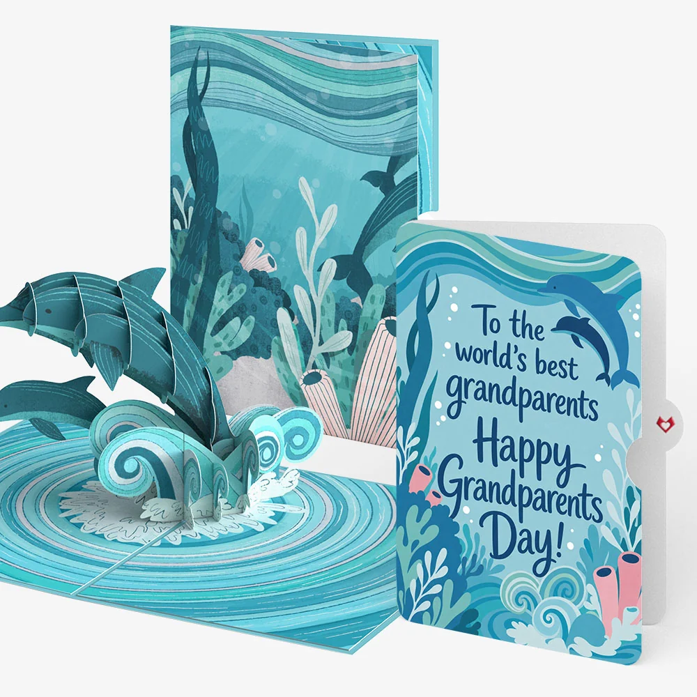 Lovepop Playful Dolphins Pop-Up Card and Grandparents Day Sentiment Set