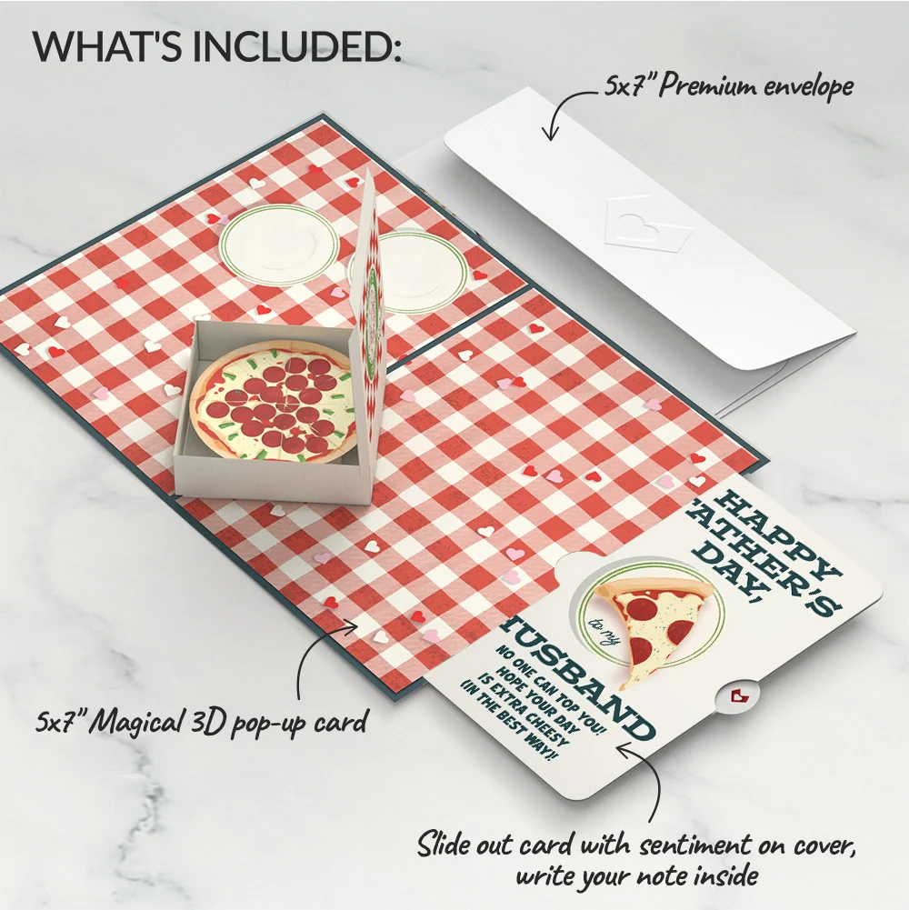 Lovepop Pizza Love Father's Day Pop-Up Card and Sentiment Set for Husband - Image 2