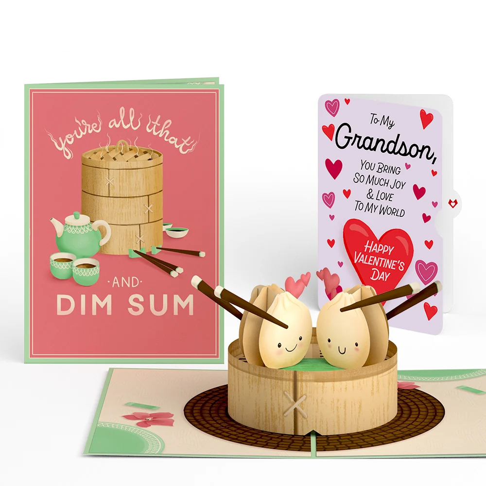 Lovepop You're All That and Dim Sum Valentine Pop-Up Card and Sentiment Set for Grandson Tea