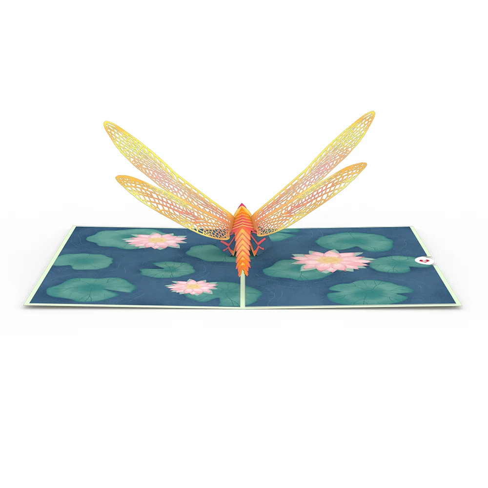 Lovepop Dragonfly on Water Lily Pop-Up Card - Image 3
