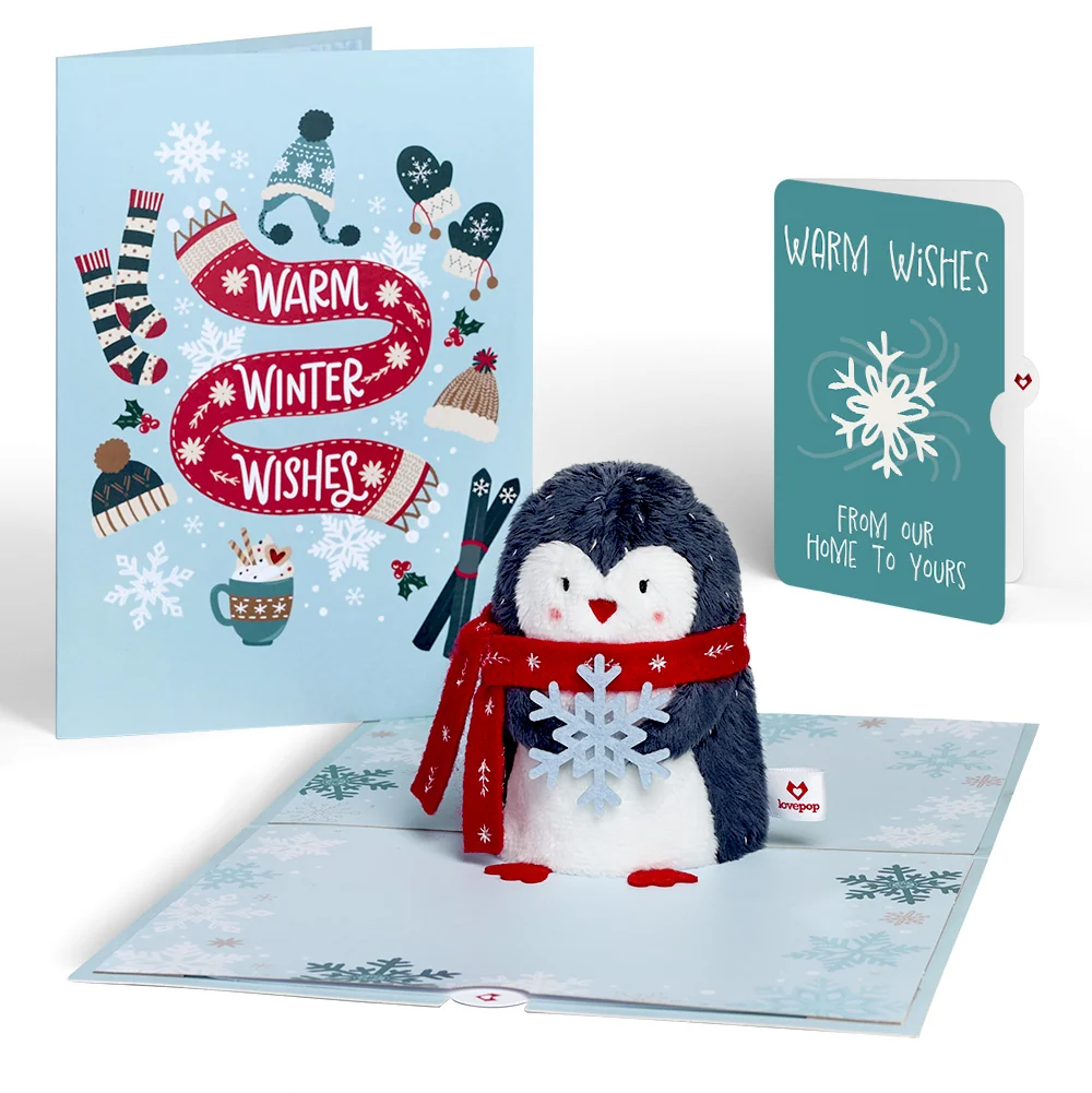 Lovepop 'Warm Winter Wishes' Holiday Penguin Plushpop Card and Sentiment Set