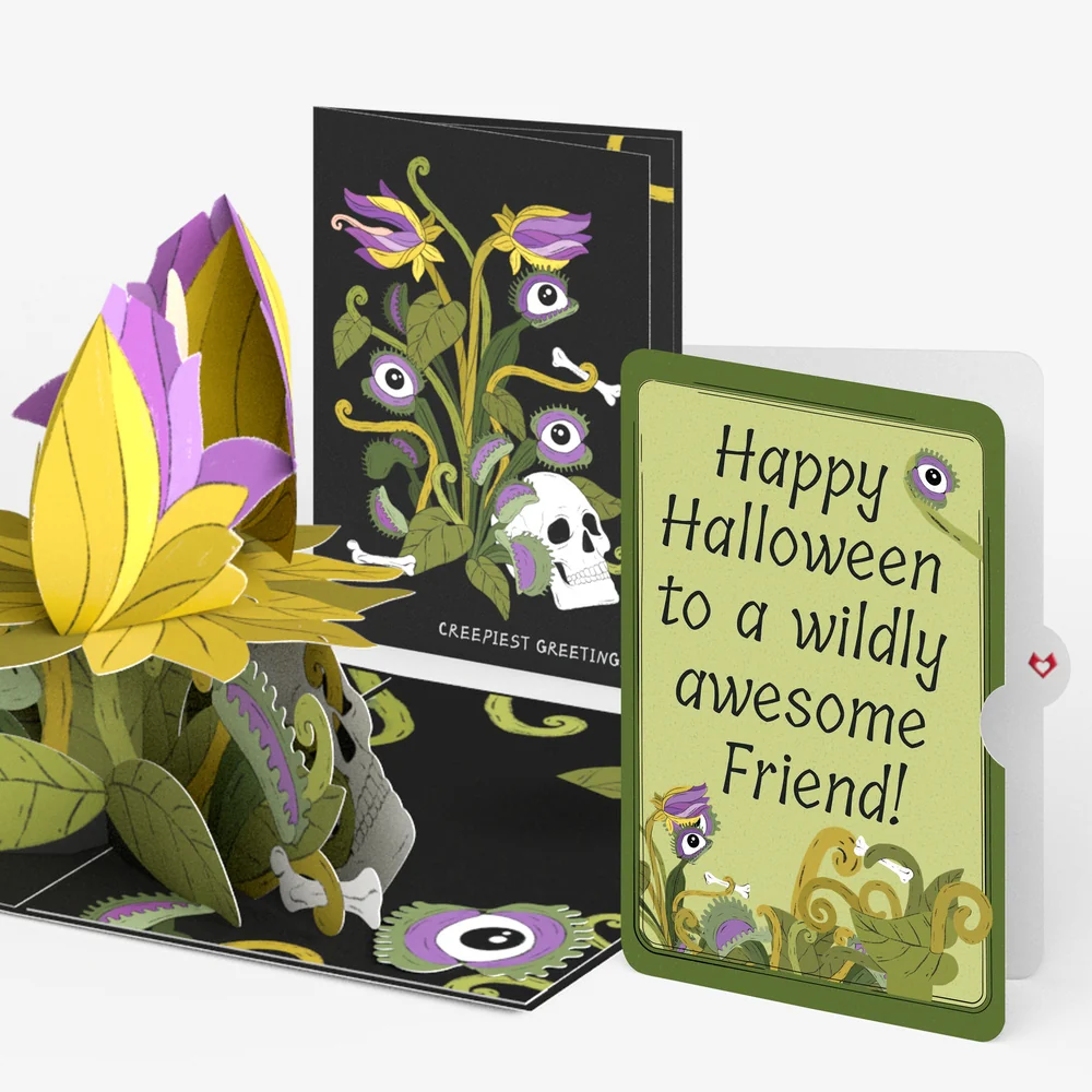 Lovepop Creepiest Greetings Halloween Venus Flytrap Pop-Up Card and Wildly Awesome Sentiment Set