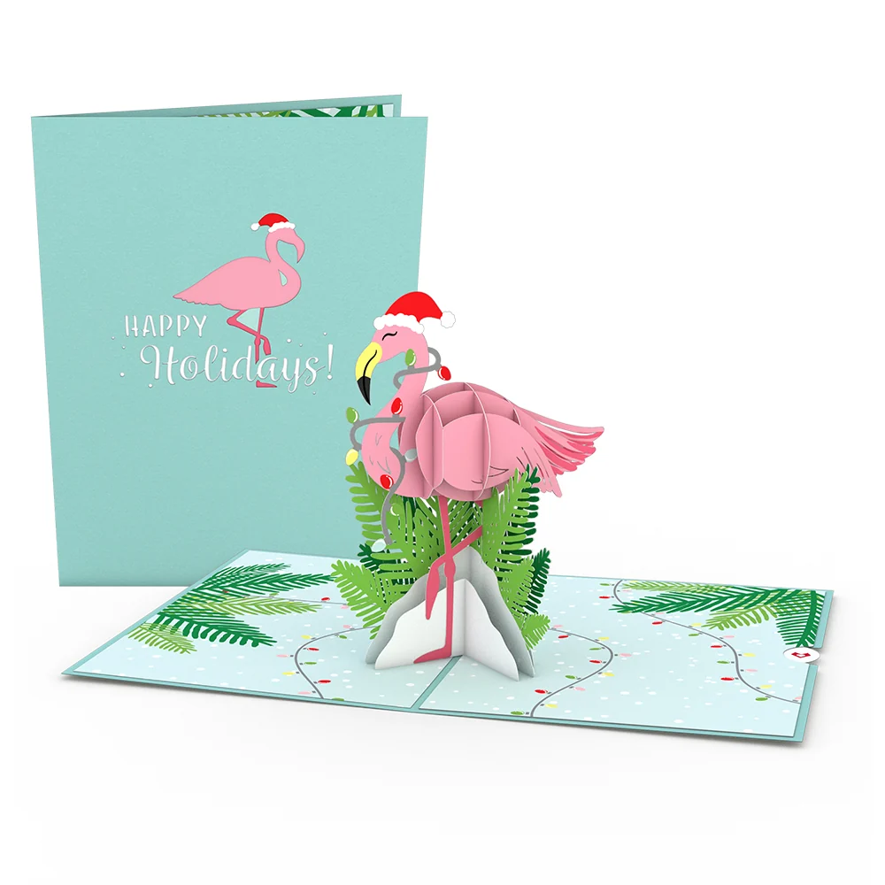Lovepop Festive Flamingo Pop-Up Card