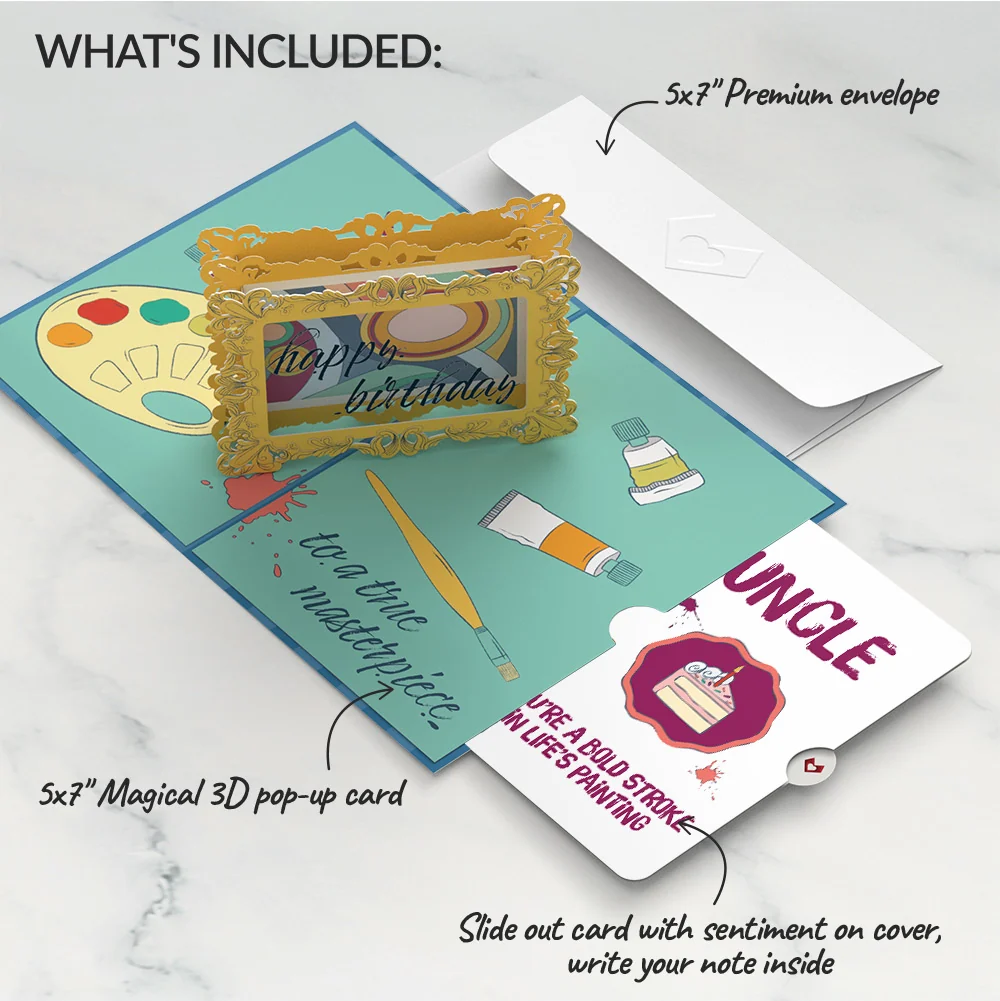 Lovepop Happy Birthday to a True Masterpiece Pop-Up Card and Sentiment Set for Uncle - Image 2