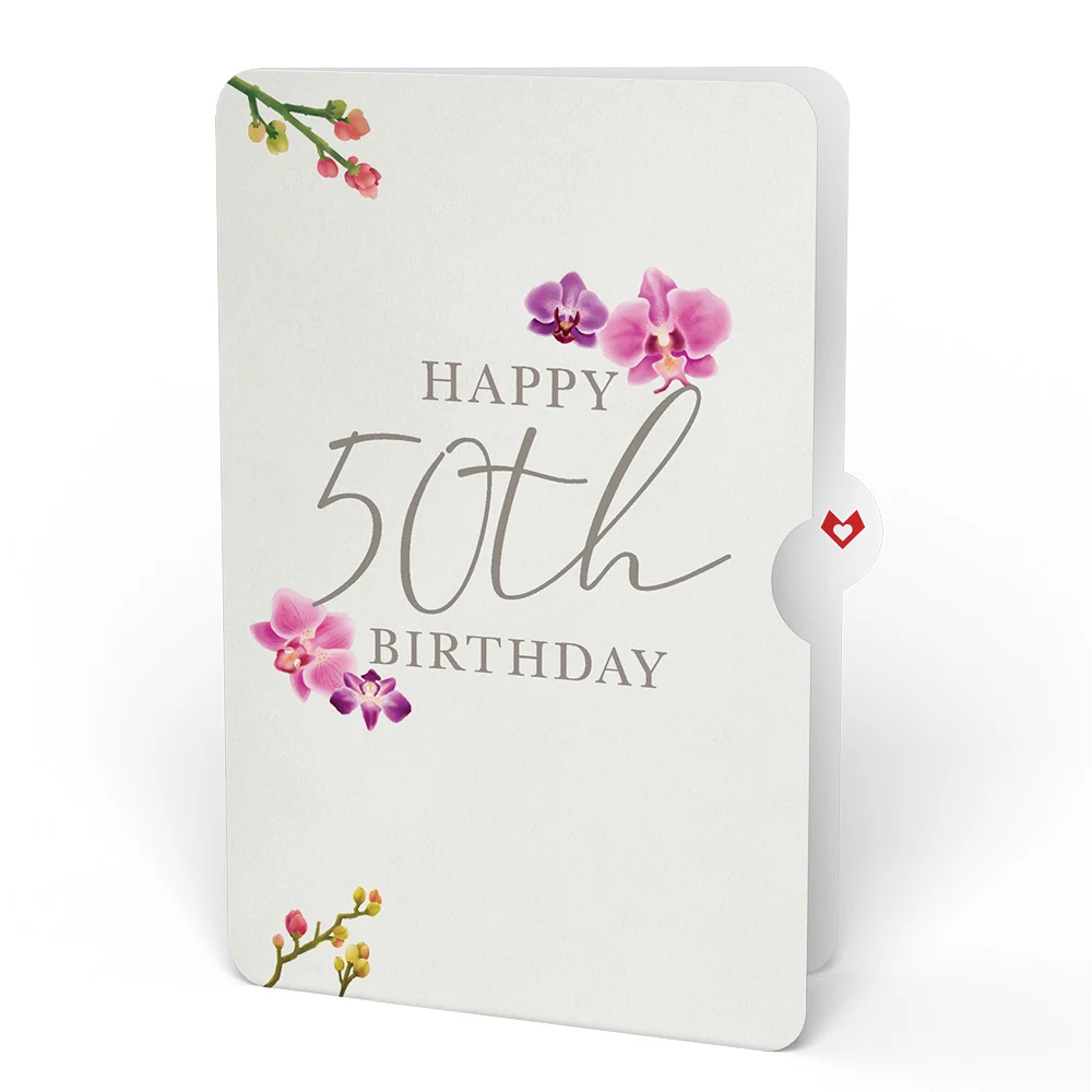 Lovepop Cherry Blossom 50th Birthday Bouquet and Sentiment Set Vase - Image 4