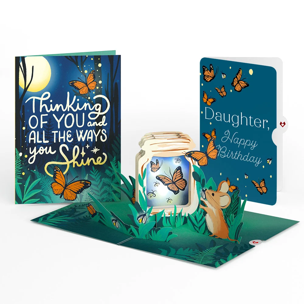Lovepop Thinking of You Butterfly Jar Birthday Light-Up Pop-Up Card and Sentiment Set for Daughter