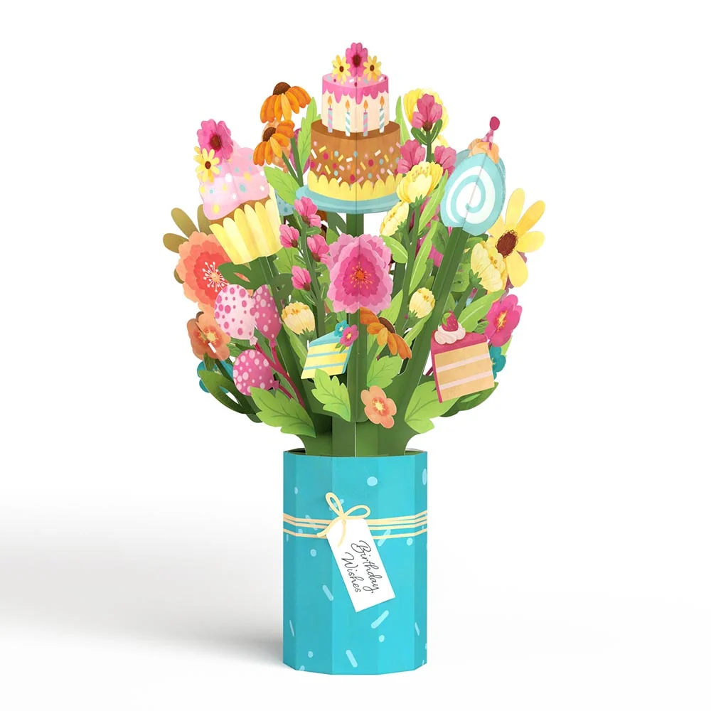 Lovepop 'Eat Cake and Celebrate' Birthday Plushpop Card and Bouquet Bundle - Image 9