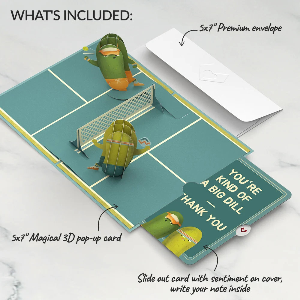 Lovepop Playful Pickleball Thank You Pop-Up Card and Sentiment Set - Image 2
