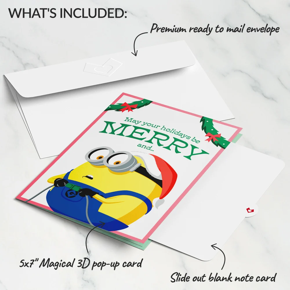 Lovepop Minions Merry & Bright Light-Up Pop-Up Card - Image 7