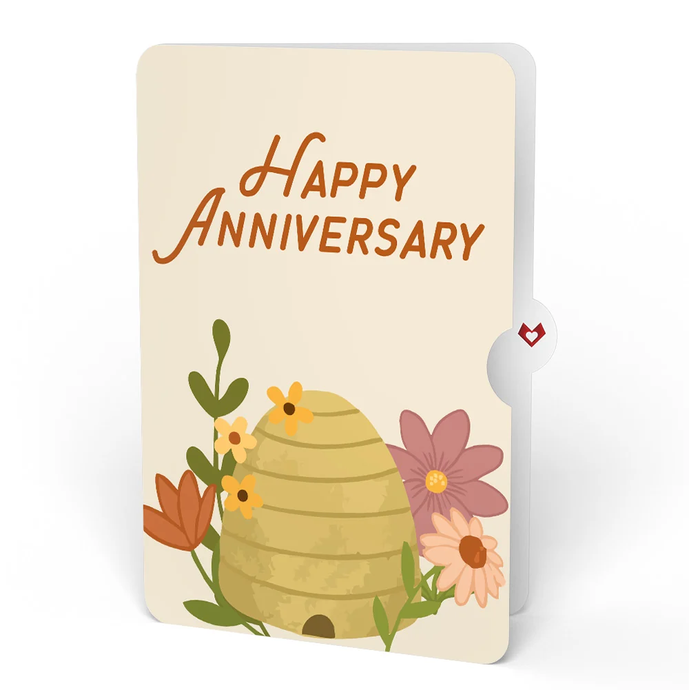 Lovepop Botanical Bee Anniversary HeartFelt Charm Card and Sentiment Set Cream - Image 4