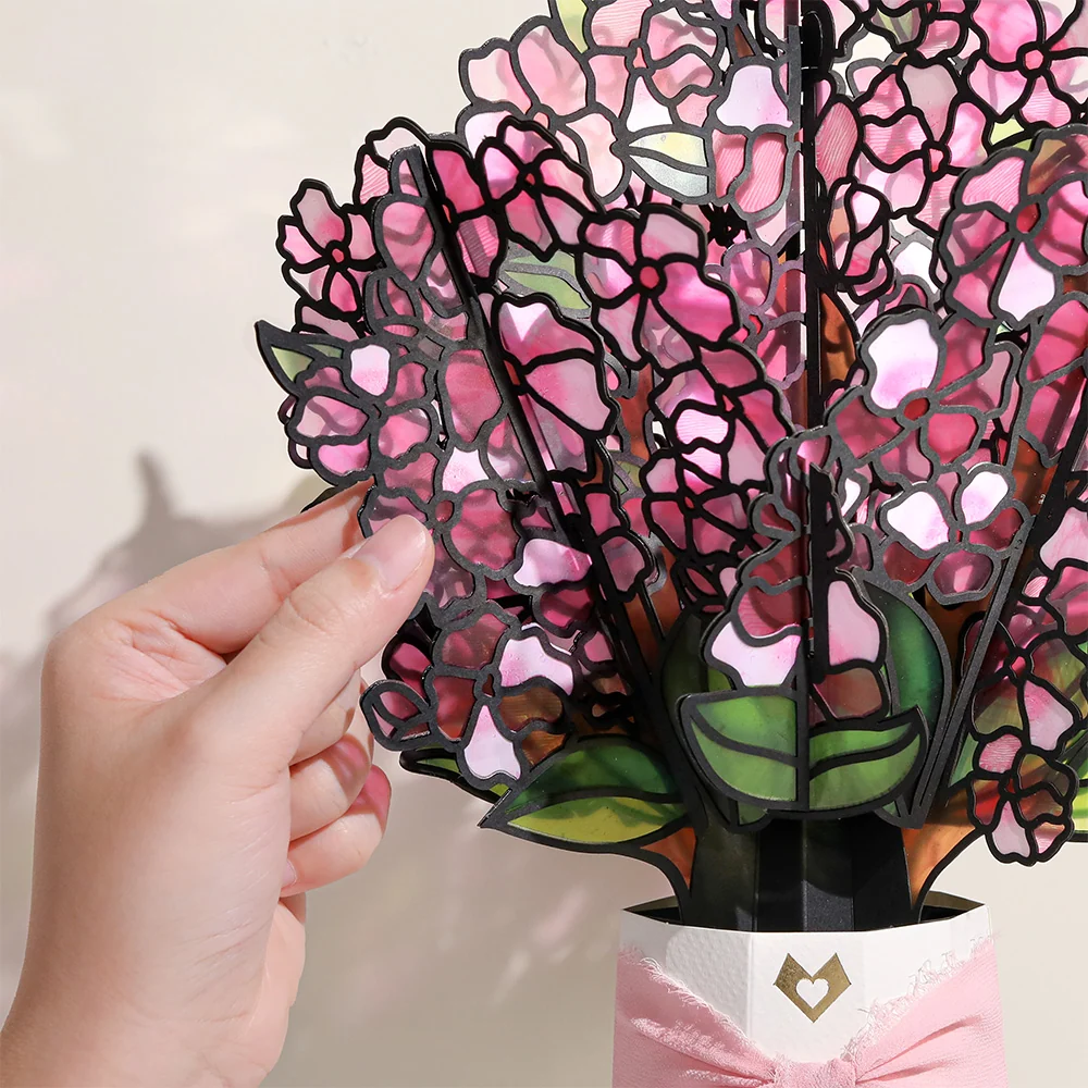 Lovepop Valentine's Day Cherry Blossom Pop-Up Card & Suncatcher Bouquet Bundle - Image 5